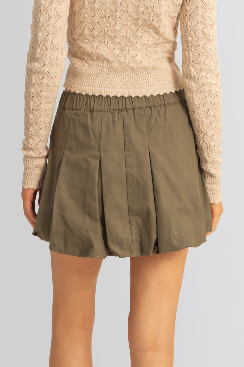 Twill Pleated Balloon Mini Skirt | Forever 21 Women