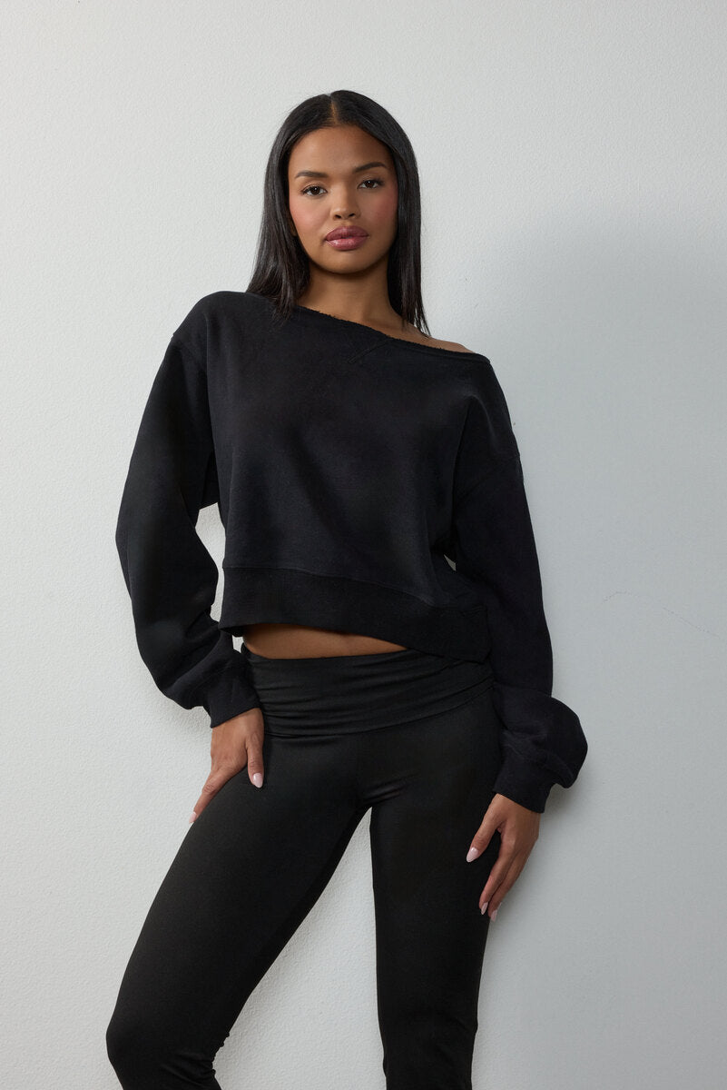 Off-The-Shoulder Cropped Fleece Pullover | Forever 21 Women