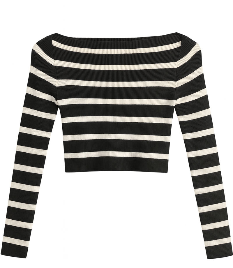 Striped Boatneck Cropped Sweater | Forever 21 Women
