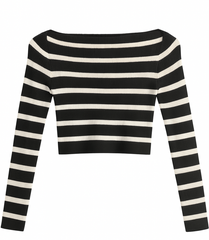Striped Boatneck Cropped Sweater | Forever 21 Women