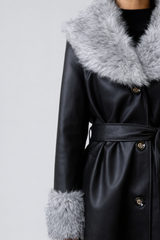 Faux Leather & Faux Fur-Trim Trench Coat | Forever 21 Women