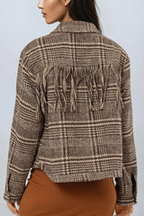 Glen Plaid Fringe-Trim Jacket | Forever 21 Women