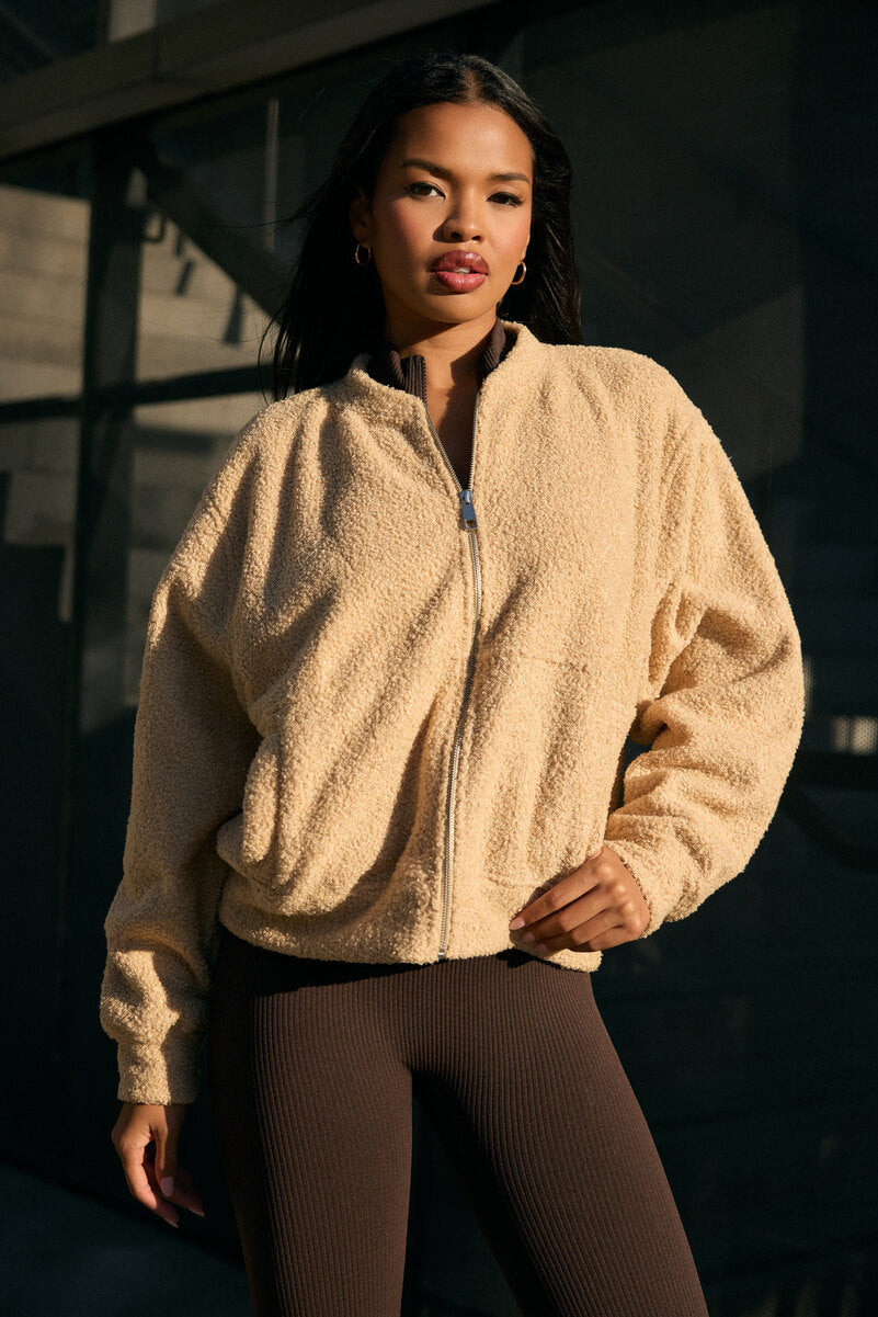 Boucle Zip-Front Bomber Jacket | Forever 21 Women