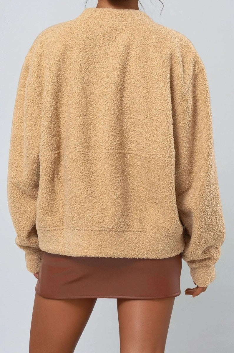 Boucle Zip-Front Bomber Jacket | Forever 21 Women