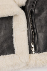 Cropped Faux Leather & Shearling Moto Jacket | Forever 21 Women