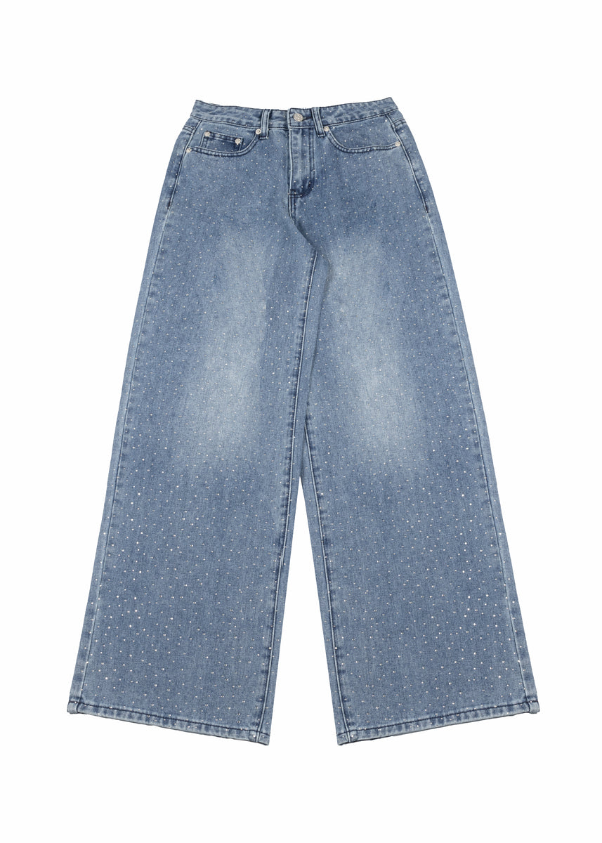Wide-Leg Rhinestone Jeans | Forever 21 Women