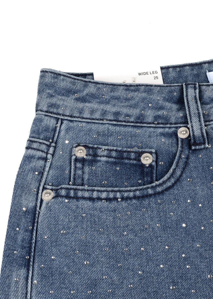 Wide-Leg Rhinestone Jeans | Forever 21 Women