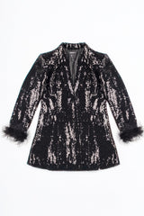 Sequin Feather-Trim Blazer | Forever 21 Women