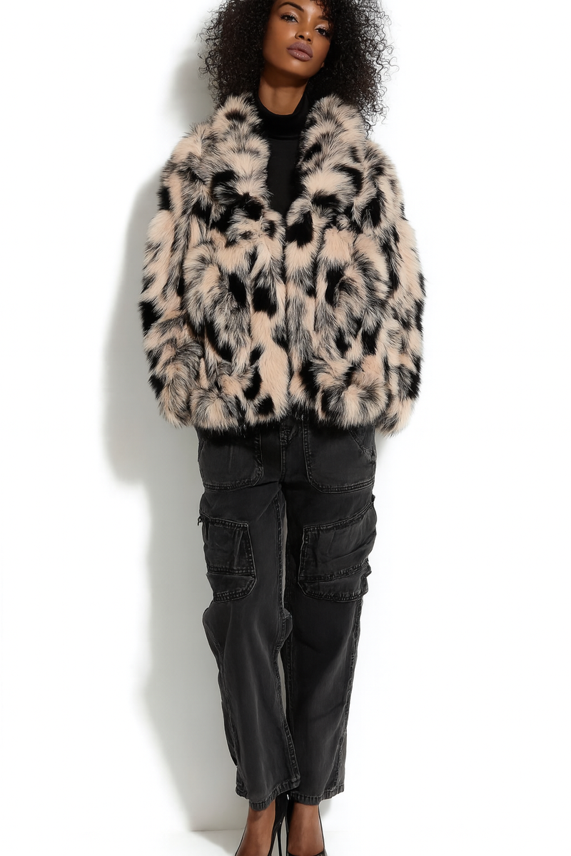 Abstract Print Longline Faux Fur Jacket | Forever 21 Women