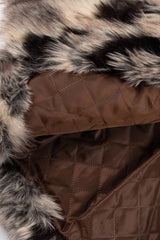Abstract Print Longline Faux Fur Jacket | Forever 21 Women