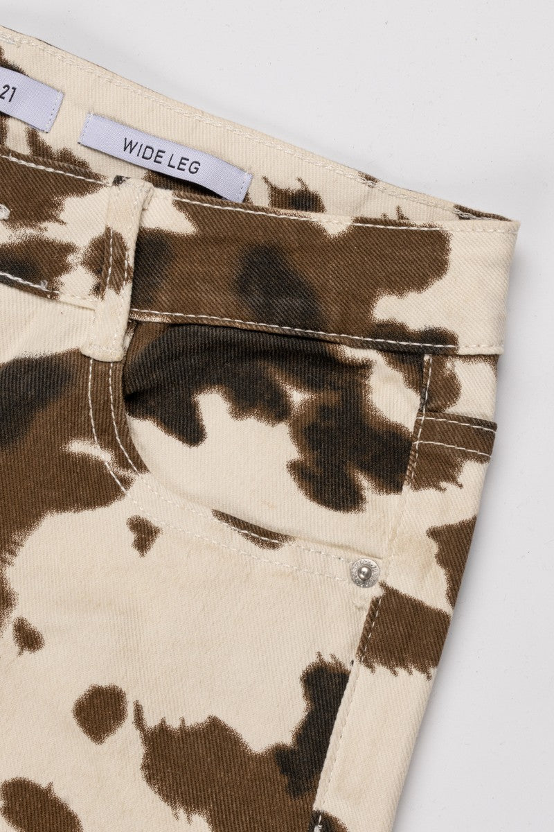 Cow Print Wide-Leg Jeans | Forever 21 Women