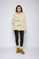 Double-Breasted Faux Shearling Coat | Forever 21 Women