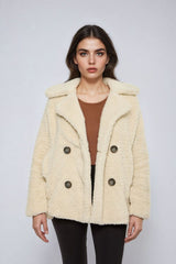 Double-Breasted Faux Shearling Coat | Forever 21 Women