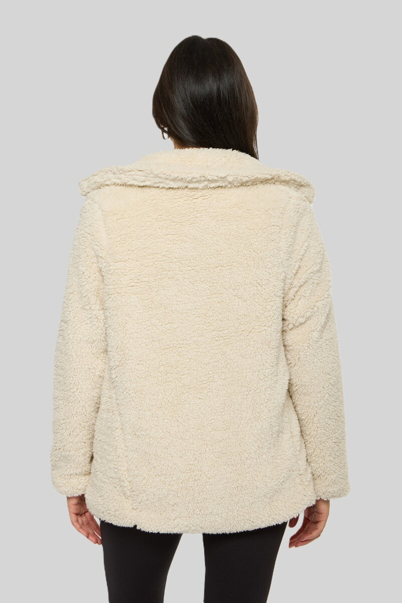 Double-Breasted Faux Shearling Coat | Forever 21 Women