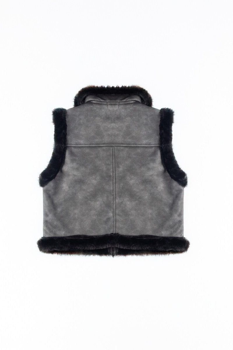 Faux Leather & Shearling Vest | Forever 21 Women