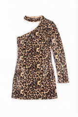 Sequin One-Shoulder Leopard Mini Dress | Forever 21 Women