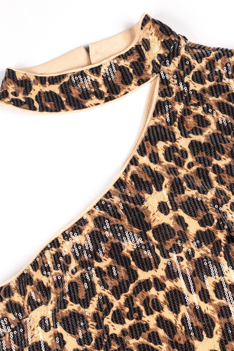 Sequin One-Shoulder Leopard Mini Dress | Forever 21 Women