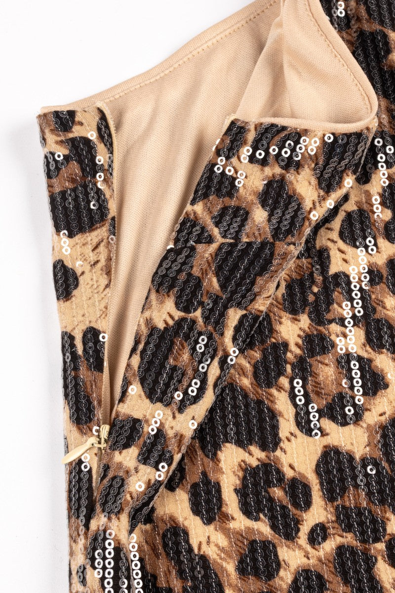 Sequin One-Shoulder Leopard Mini Dress | Forever 21 Women