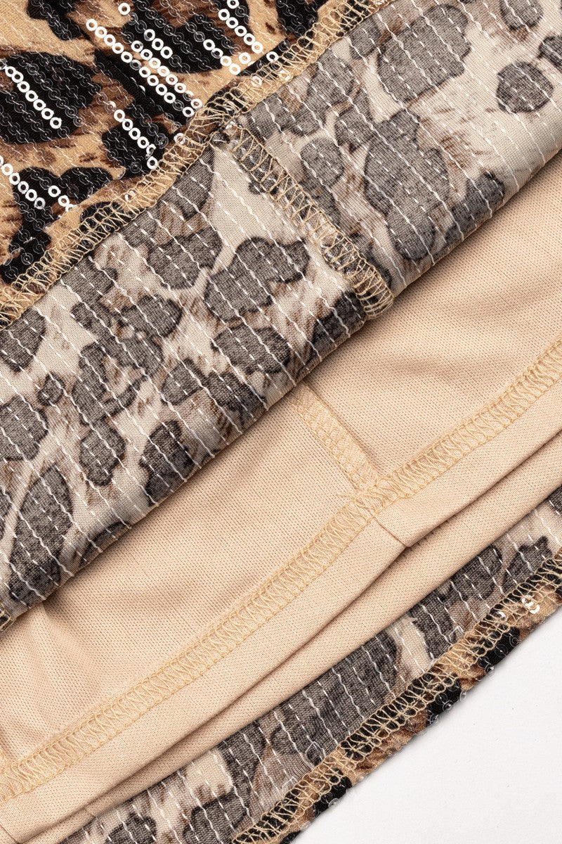 Sequin One-Shoulder Leopard Mini Dress | Forever 21 Women