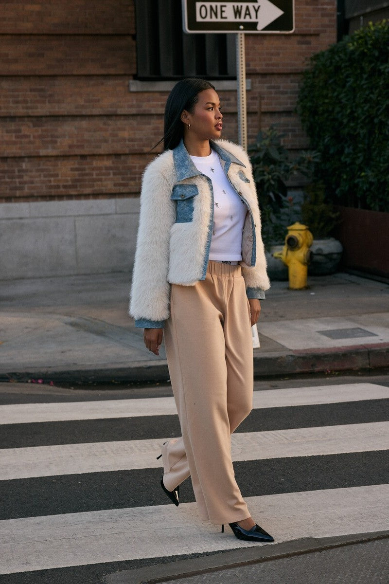 Faux Fur & Denim Jacket | Forever 21 Women