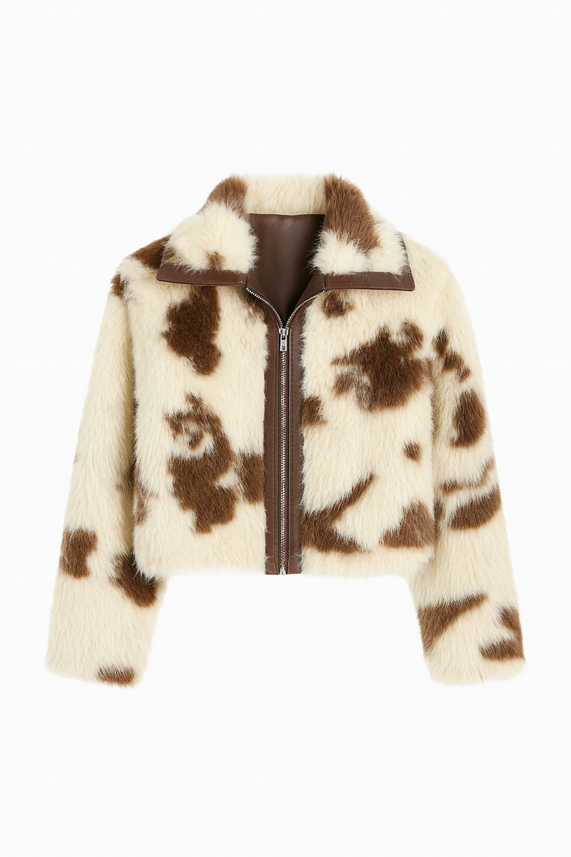 Faux Fur Cow Print Jacket | Forever 21 Women