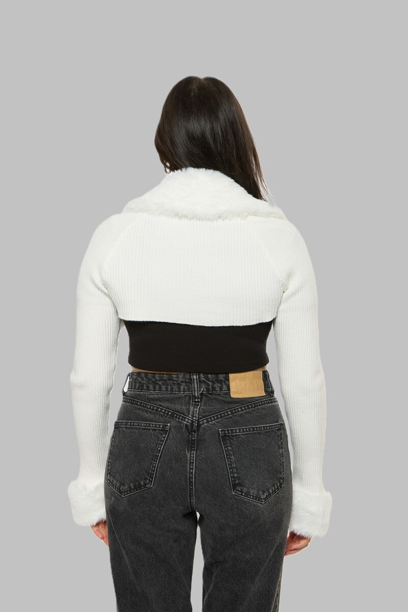 Faux Fur-Trim Bolero Sweater | Forever 21 Women