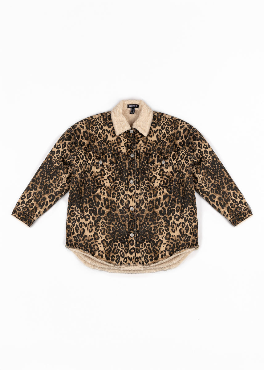Leopard Print Faux Shearling Shacket | Forever 21 Women