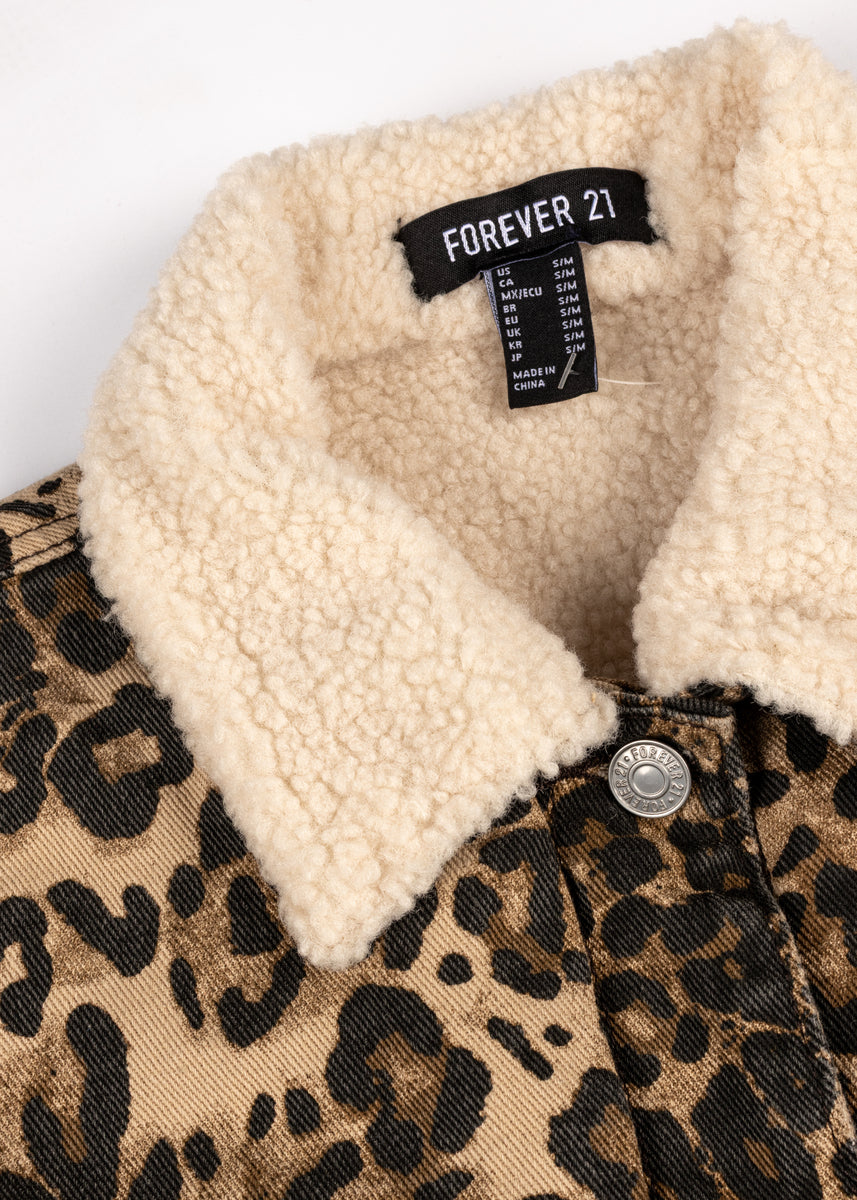 Leopard Print Faux Shearling Shacket | Forever 21 Women