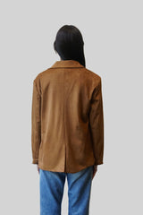 Faux Suede Button-Front Blazer Jacket | Forever 21 Women