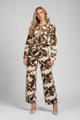 Cropped Cow Print Denim Jacket | Forever 21 Women