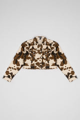 Cropped Cow Print Denim Jacket | Forever 21 Women
