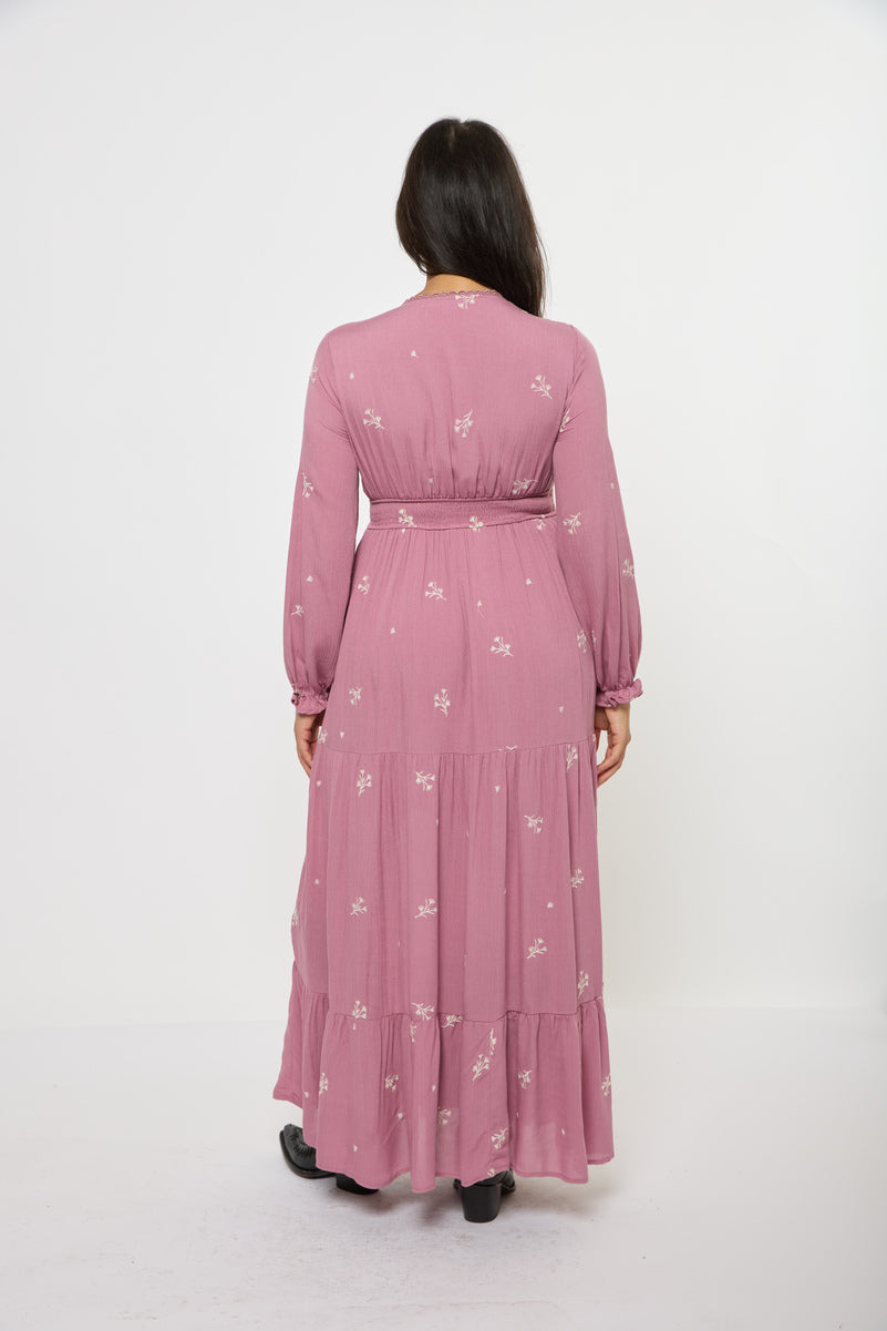Floral-Embroidered Tiered Maxi Dress | Forever 21 Women