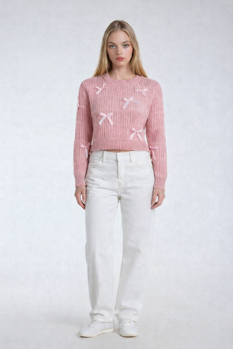 Ribbon Bow Cropped Sweater | Forever 21 Women