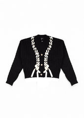 Braided Ribbon Cropped Cardigan Sweater | Forever 21 Women