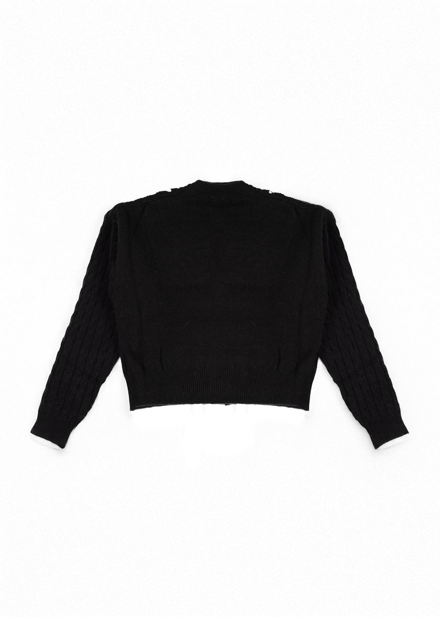 Braided Ribbon Cropped Cardigan Sweater | Forever 21 Women