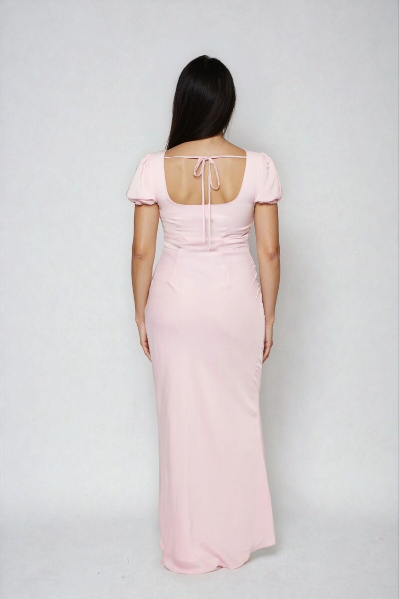 Puff-Sleeve Satin Maxi Dress | Forever 21 Women