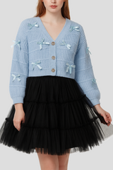 Ribbon Bow Cropped Cardigan Sweater | Forever 21 Women