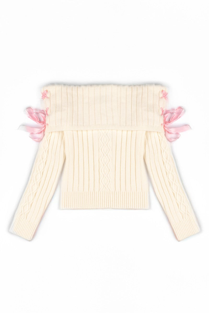Off-The-Shoulder Ribbon Sweater | Forever 21 Women