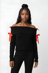 Off-The-Shoulder Ribbon Sweater | Forever 21 Women