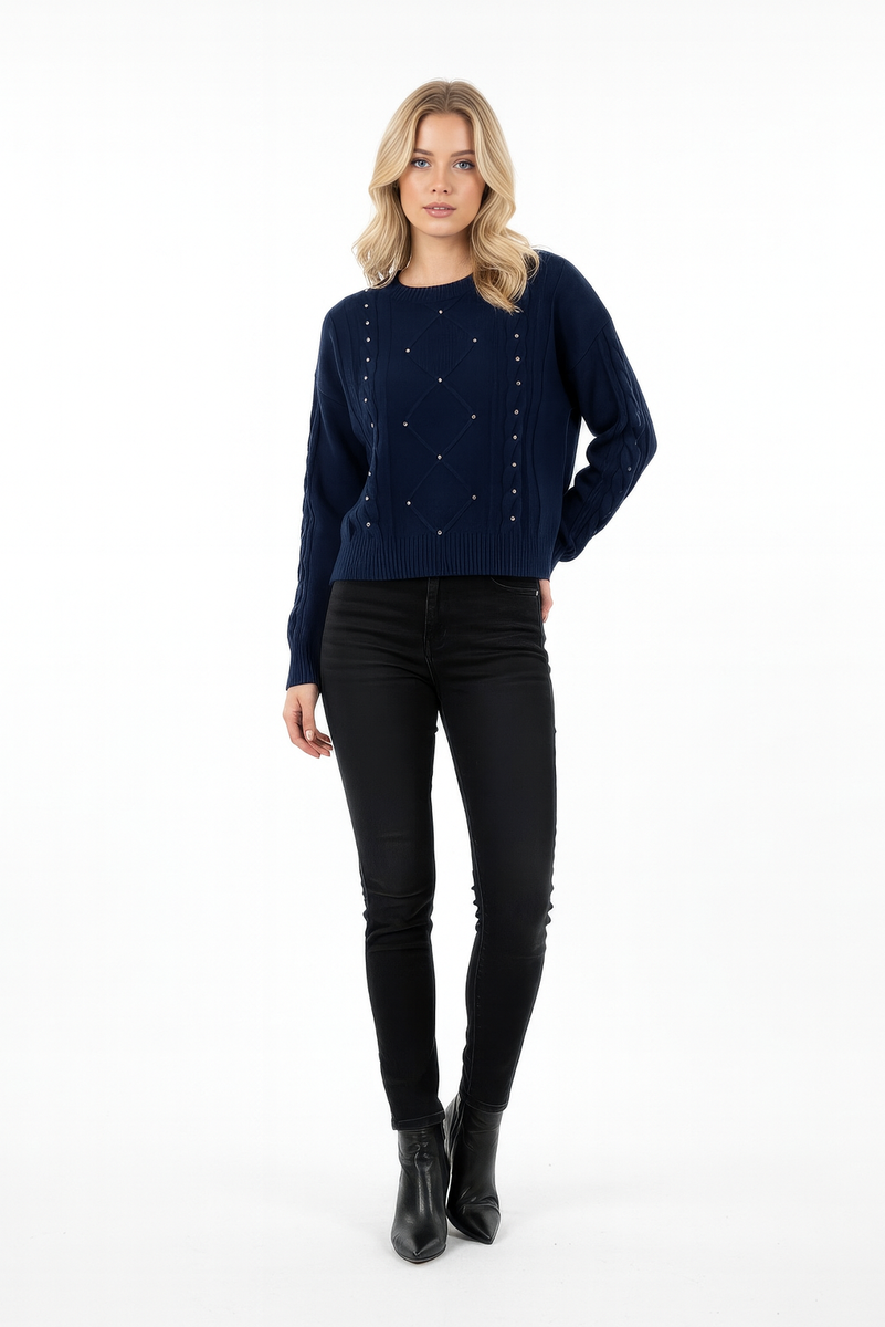 Embellished Cable-Knit Cropped Sweater | Forever 21 Women