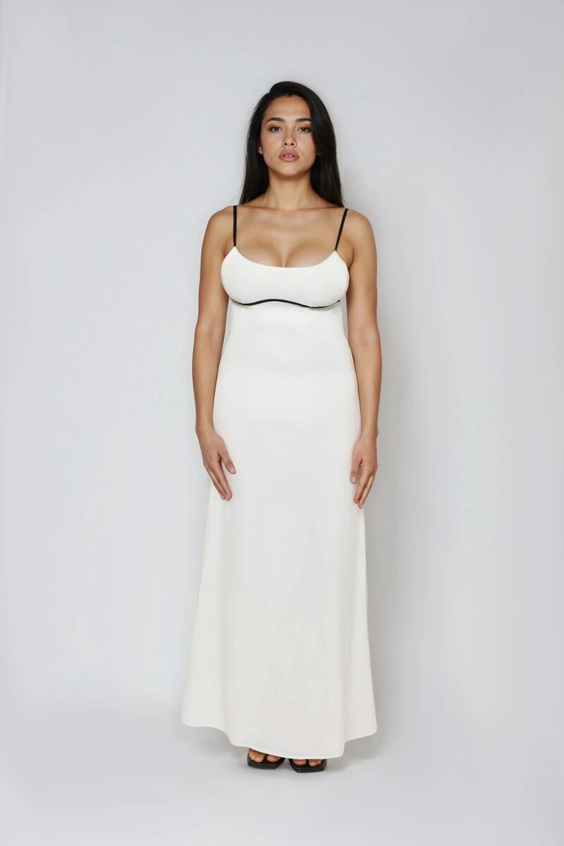 Contrast-Trim Satin Cami Maxi Dress | Forever 21 Women