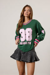 Brooklyn Long Sleeve Graphic Jersey | Forever 21 Women