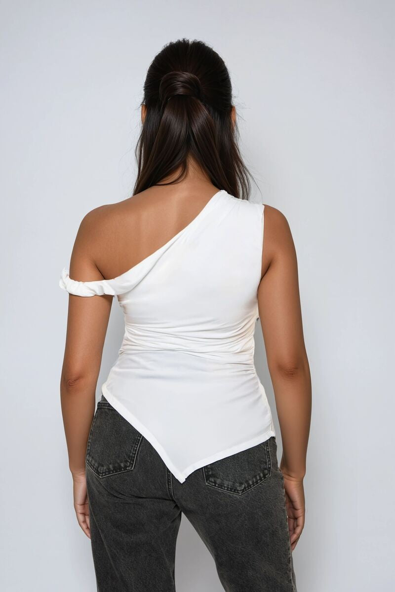 Asymmetrical One-Shoulder Ruched Top | Forever 21 Women
