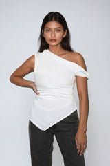 Asymmetrical One-Shoulder Ruched Top | Forever 21 Women