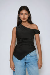 Asymmetrical One-Shoulder Ruched Top | Forever 21 Women