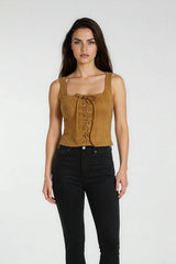 Faux Suede Lace-Up Corset Top | Forever 21 Women