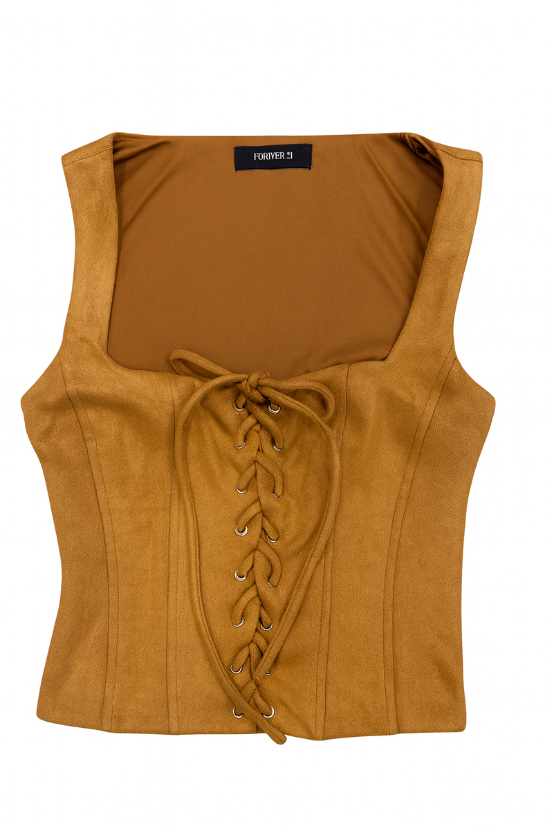 Faux Suede Lace-Up Corset Top | Forever 21 Women