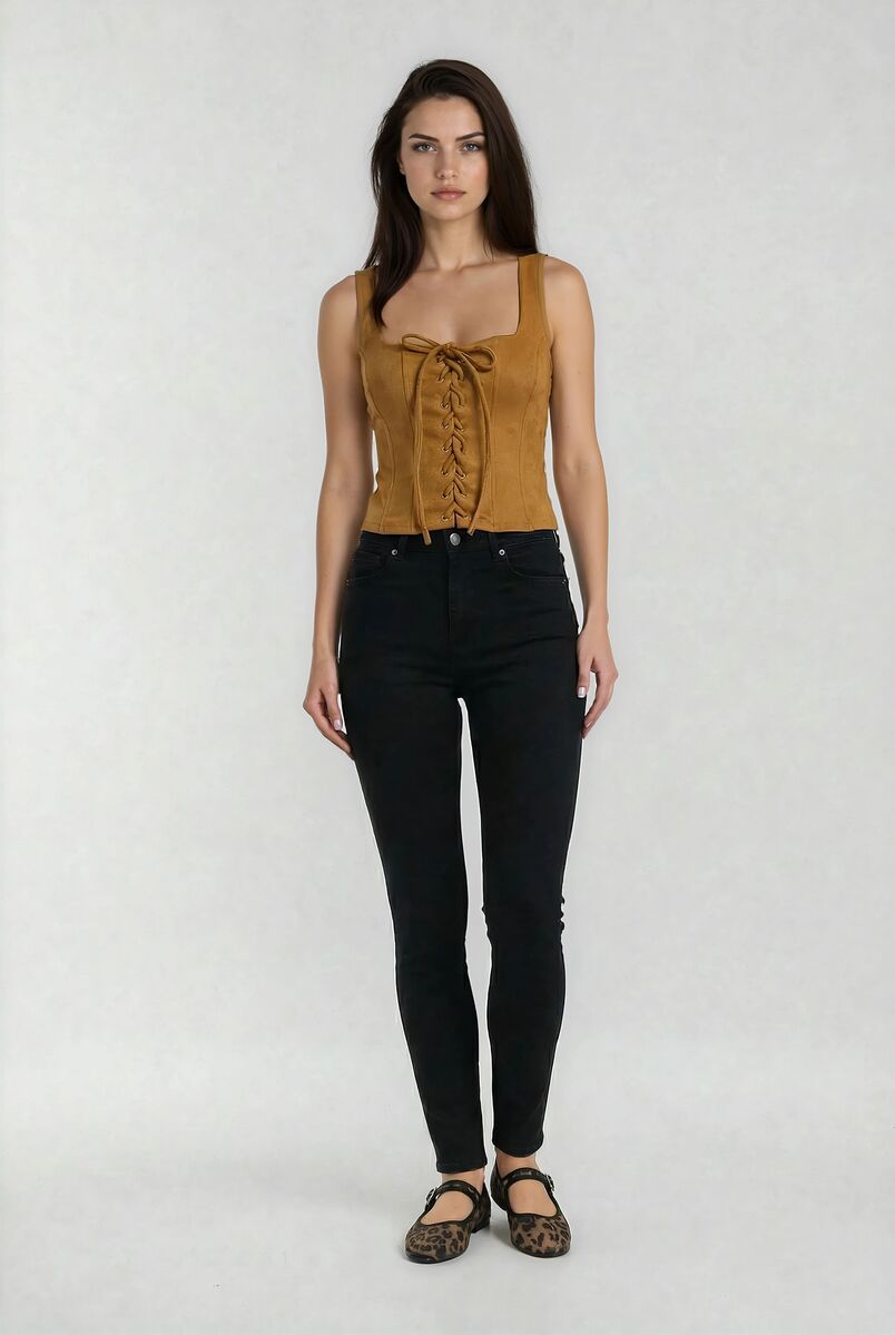 Faux Suede Lace-Up Corset Top | Forever 21 Women