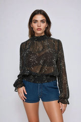 Celestial Print Sheer Chiffon Top | Forever 21 Women