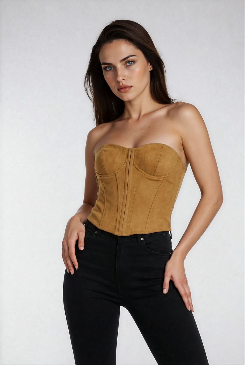 Faux Suede Strapless Bustier Top | Forever 21 Women
